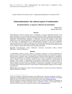 Ethnomathematics: the cultural aspects of mathematics