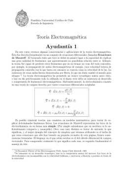 Teor&acute;ıa Electromagn&eacute;tica Ayudant&acute;ıa 1