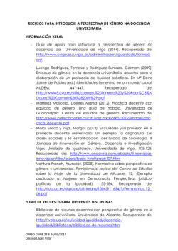 RECUSOS PARA INTRODUCIR A PERSPECTIVA DE X&Eacute;NERO NA