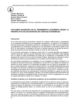 factores incidentes en el rendimiento acad&eacute;mico desde la