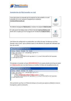 Instalaci&oacute;n de MyConsulta en red