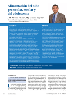Alimentaci&oacute;n del ni&ntilde;o preescolar, escolar y del adolescente