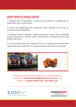 &bull; Calidad de los materiales: Construnort garantiza la calidad