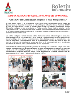 ENTREGA DE ESTUFAS ECOL&Oacute;GICAS POR PARTE DEL DIF