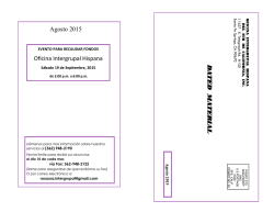 Pinceladas Agosto 2015 - Oficina Intergrupal Hispana