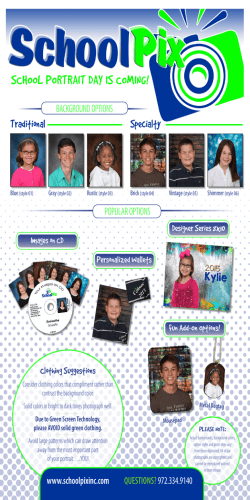 SCHOOL PORTRAIT DAY IS COMING!