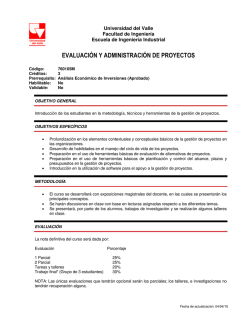 evaluaci&oacute;n y administraci&oacute;n de proyectos