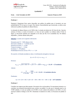 Pauta Ayudant&iacute;a 7 - Gesti&oacute;n de la Producci&oacute;n