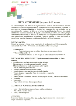 DIETA ASTRINGENTE (mayores de 12 meses