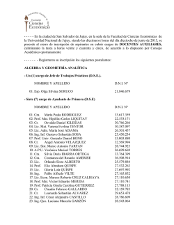 En la ciudad de San Salvador de Jujuy, en la sede de la FACULTAD