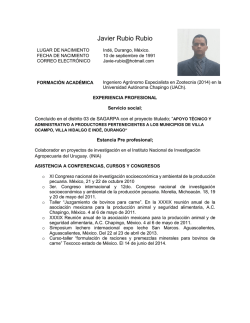 Javier Rubio Rubio - Universidad Aut&oacute;noma Chapingo