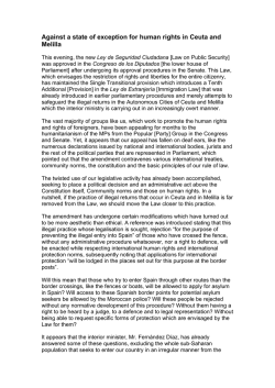 Against a state of exception for human rights in Ceuta