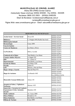 lineas dependencias municipales - Municipalidad de Coronel Su&aacute;rez