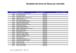 Resultado del Sorteo de Plazas por Actividad