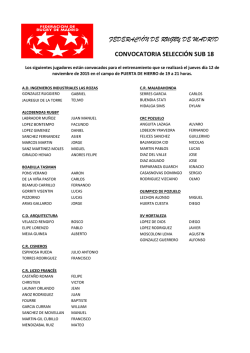 federaci&oacute;n de rugby de madrid convocatoria selecci&oacute;n sub 18