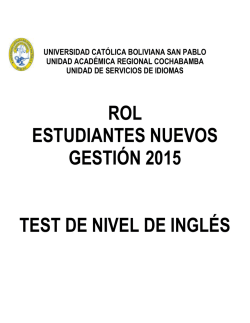 Descargar rol estudiantes nuevos gesti&oacute;n 2015