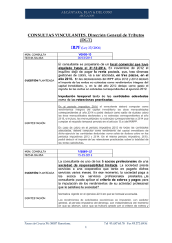CONSULTAS VINCULANTES. Direcci&oacute;n General de Tributos (DGT)