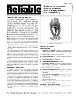 Descripci&oacute;n del producto - Reliable Automatic Sprinkler Co.