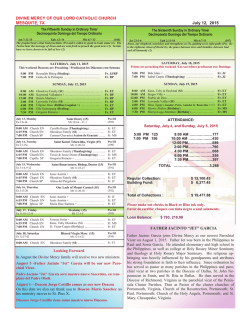 July 12, 2015 - Divine Mercy of Our Lord Catholic Church