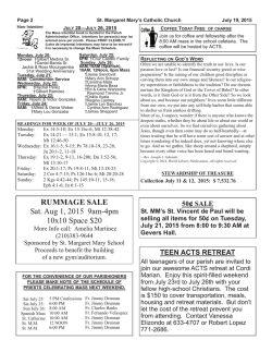 July 19 - St Margaret Mary Church