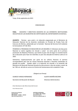 Comunicado - Secretaria de Educaci&oacute;n de Boyac&aacute;