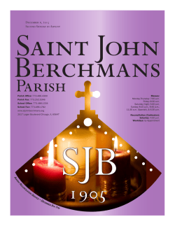 December 6, 2015 Second Sunday in Advent