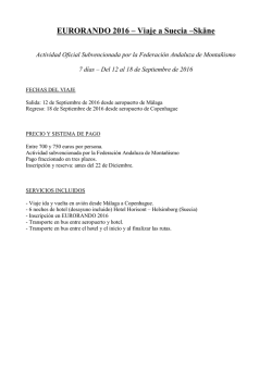 EURORANDO 2016 &ndash; Viaje a Suecia &ndash;Sk&auml;ne