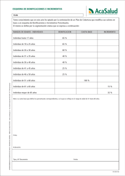 ESQUEMA DE BONIFICACIONES E INCREMENTOS