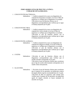 indicadores gu&iacute;as de pr&aacute;ctica cl&iacute;nica pterigion
