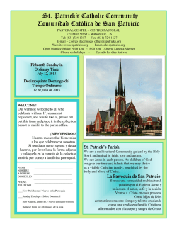 St. Patrick`s Catholic Community Comunidad Cat&oacute;lica de San Patricio