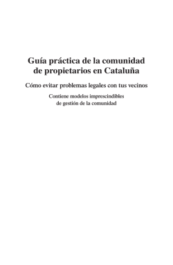 Gu&iacute;a pr&aacute;ctica de la comunidad de propietarios en