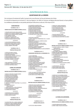 Junta Electoral de Zona de Quintanar de la Orden