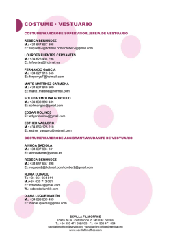 COSTUME &middot; VESTUARIO - Sevilla Film Office