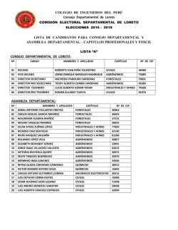 COLEGIO DE INGENIEROS DEL PER&Uacute; Consejo Departamental de