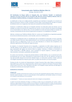 Comunicado sobre Telef&oacute;nica M&oacute;viles Chile S.A.