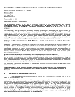 the &ldquo;Sweepstakes&rdquo;