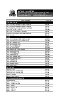 Lista de Productos - DARO Vinos y Licores