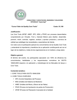 &ldquo;Curso-Taller de Quality Core Tools&rdquo; Costo: $1,100 Justificaci&oacute;n