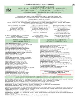 May 10, 2015 - St. Mark the Evangelist Catholic Church