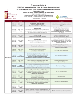 Programa Cultural - Feria Internacional del Libro de Puerto Rico