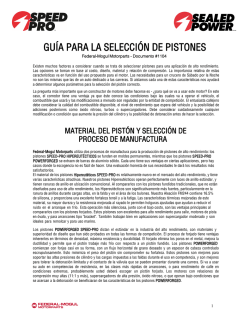 GU&Iacute;A PARA LA SELECCI&Oacute;N DE PISTONES