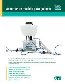 Aspersor de mochila para gallinas