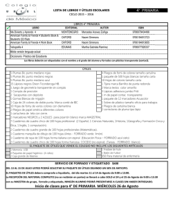 Inicio de clases para 4&deg; DE PRIMARIA