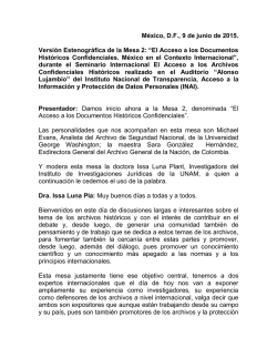 Mesa 2. El Acceso a los Documentos Hist&oacute;ricos - Objetivo