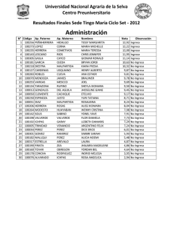 Universidad Nacional Agraria de la Selva Centro Preuniversitario
