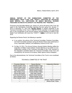 Mexico, Federal District, April 9, 2015 ANNUAL