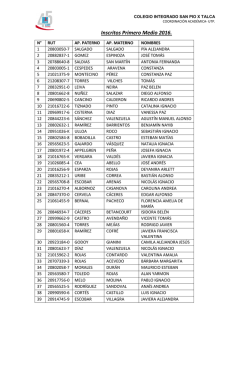 Inscritos Primero Medio 2016.