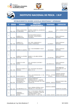 Establecimientos De Insumos Acuicola