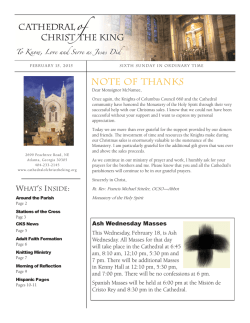 Note of thanks - Atlanta - Cathedral of Christ the King