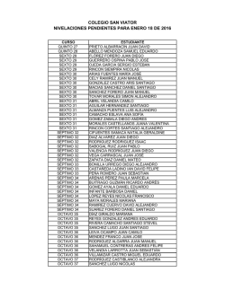 COLEGIO SAN VIATOR NIVELACIONES PENDIENTES PARA